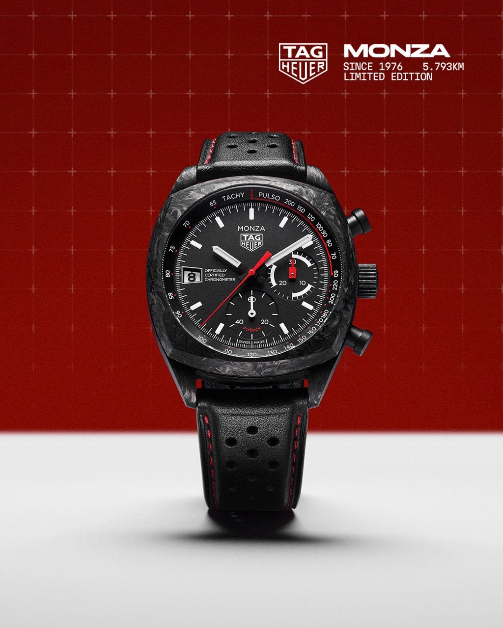 Montre chronographe TAG Heuer Monza édition limitée noire