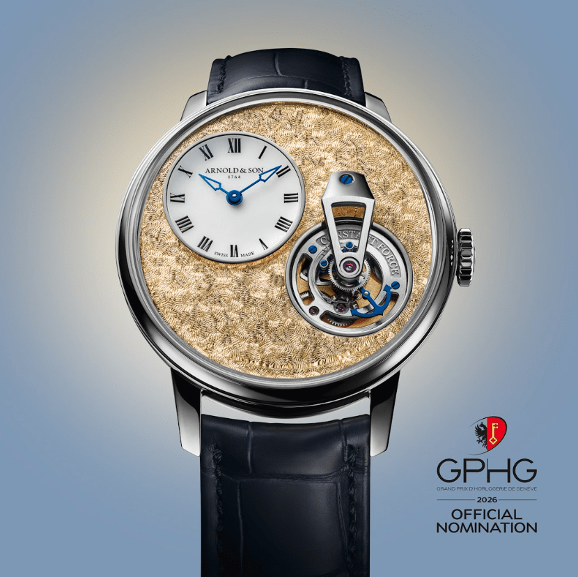 Montre Arnold & Son à cadran doré et tourbillon