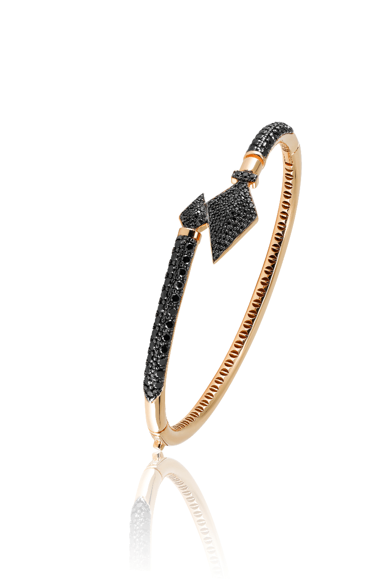 Bracelet jonc en or avec flèche noire