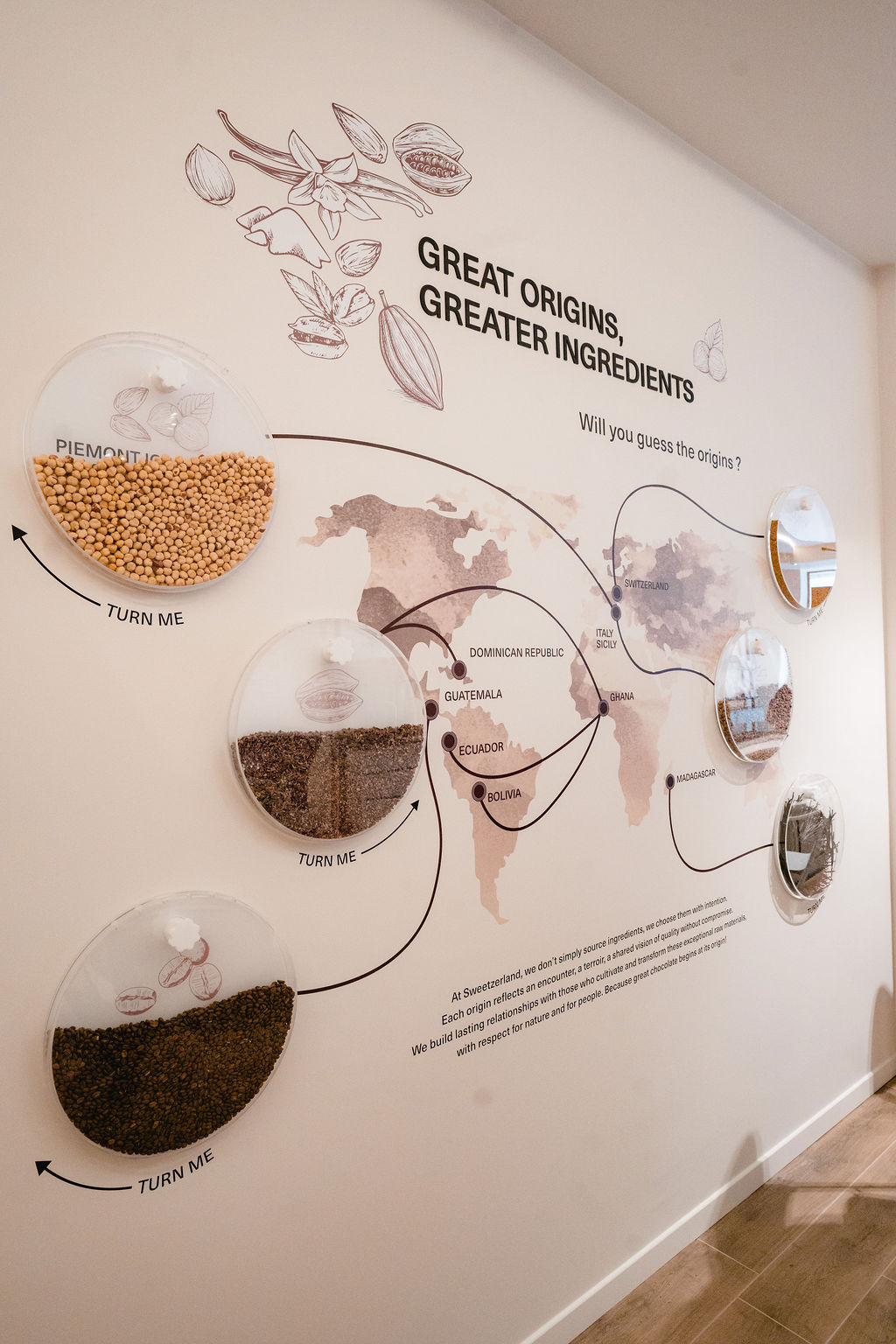 Mur interactif sur l’origine des ingrédients