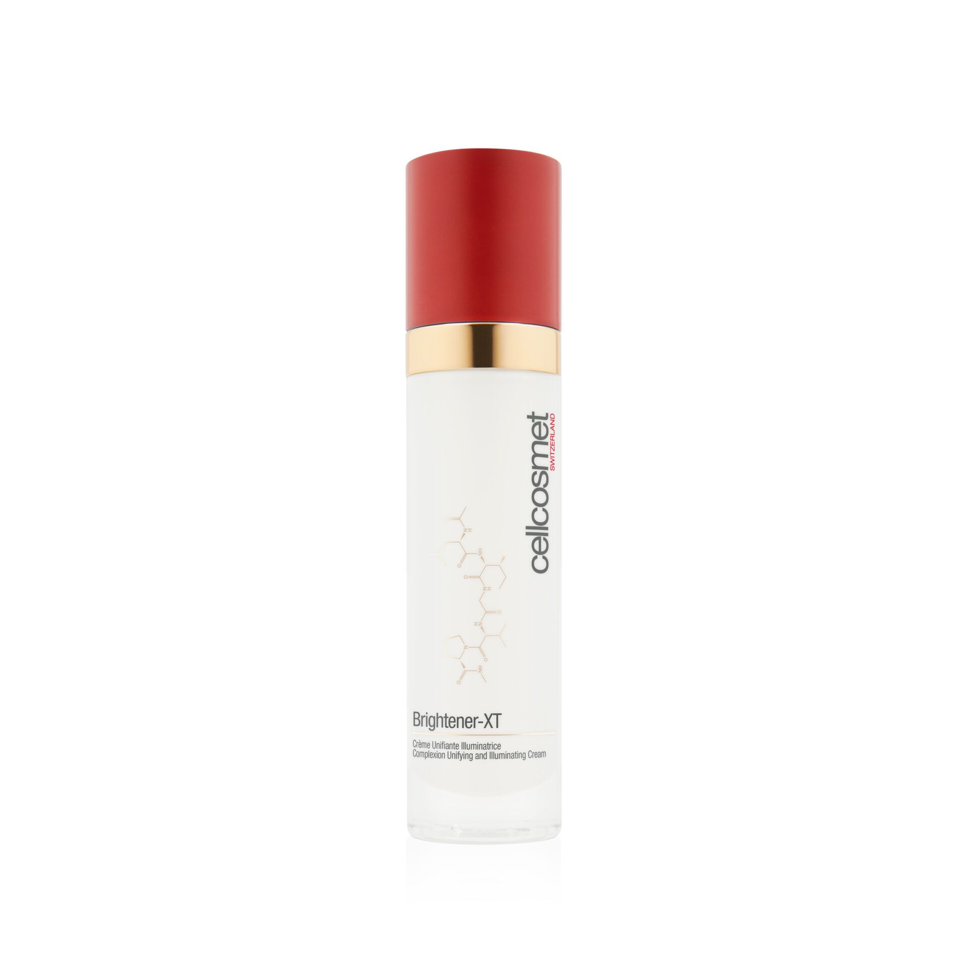 Flacon Brightener-XT Cellcosmet à capuchon rouge