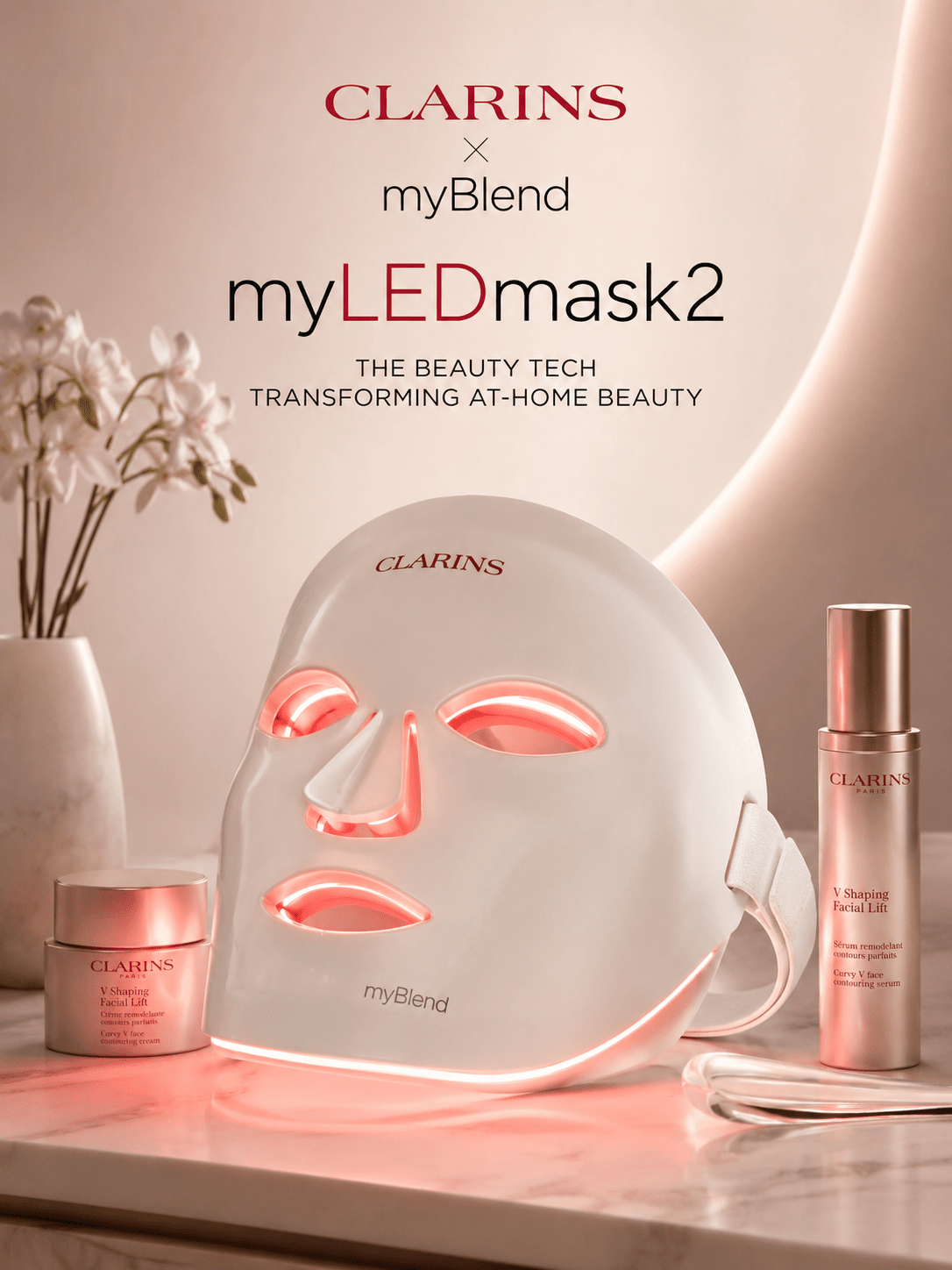 Masque LED Clarins myBlend soins visage