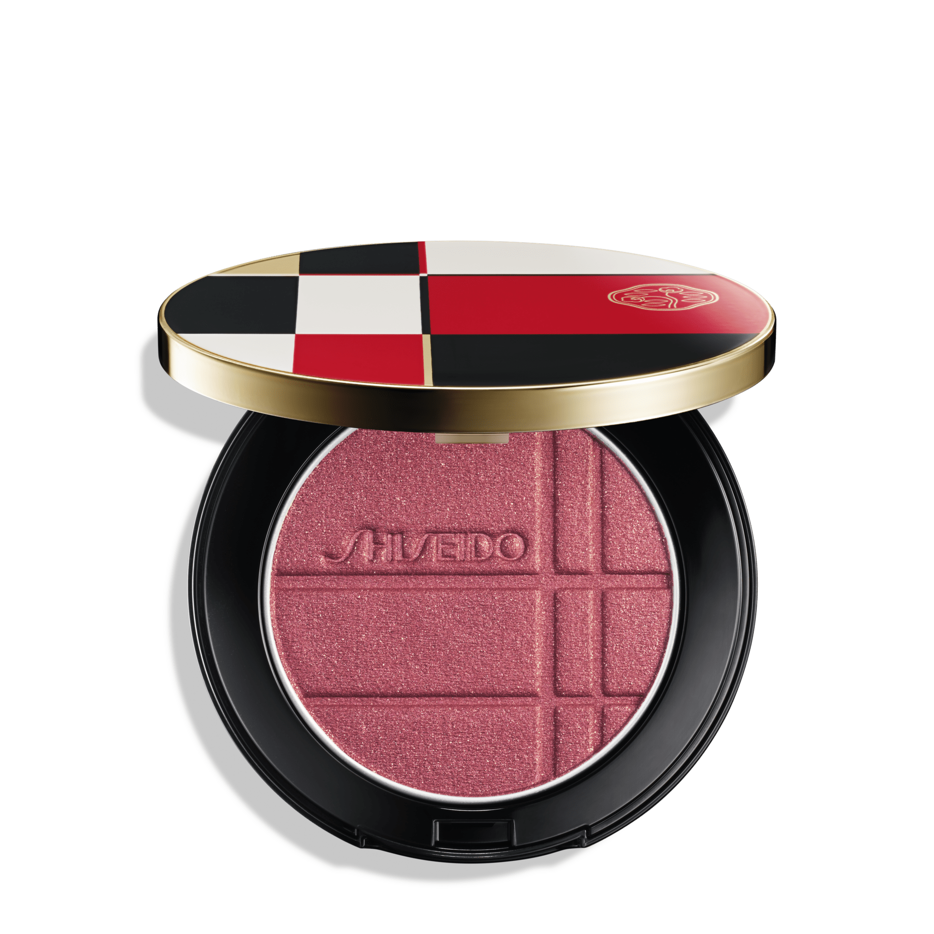 Boîtier maquillage Shiseido poudre rose scintillante