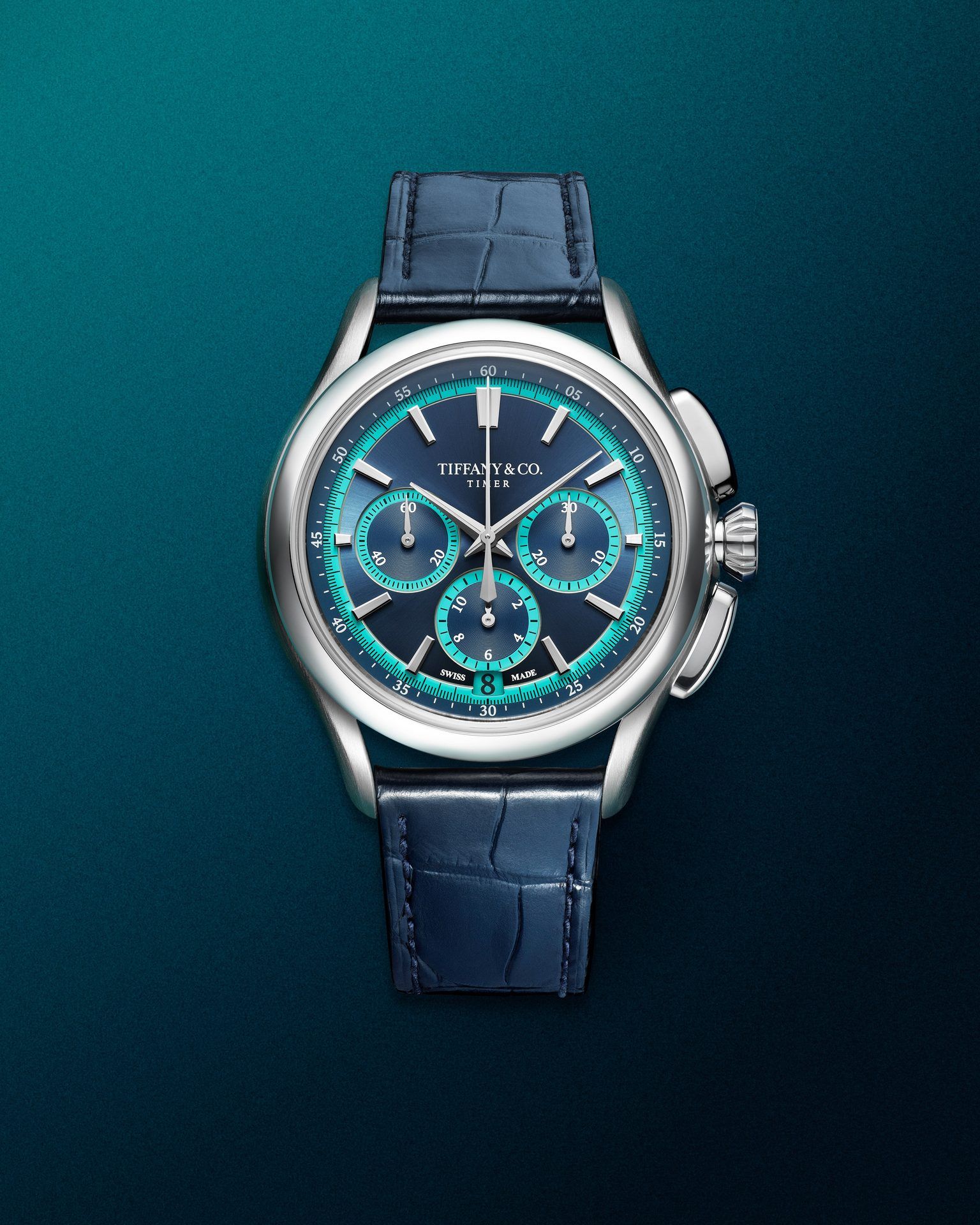 Montre chronographe Tiffany & Co. à cadran bleu