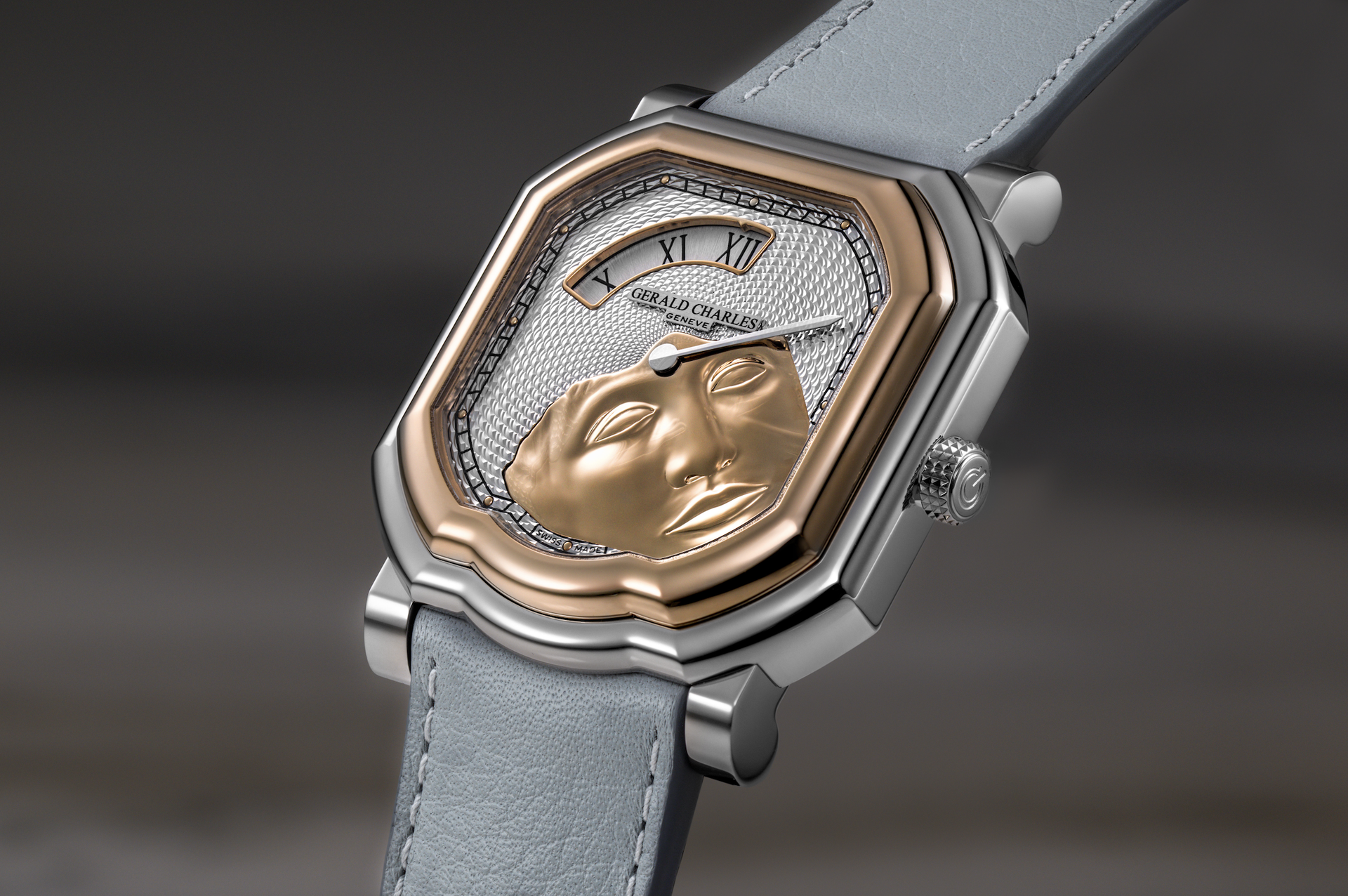 Montre Gerald Charles à cadran sculpté et bracelet bleu