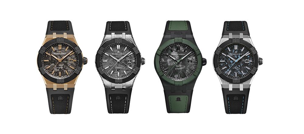 Quatre montres Maurice Lacroix aux bracelets colorés