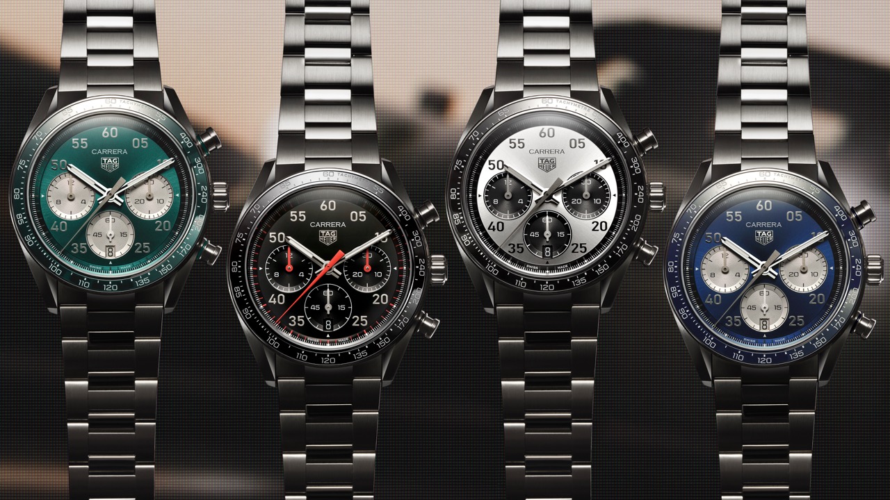 Quatre montres TAG Heuer Carrera à bracelets métalliques