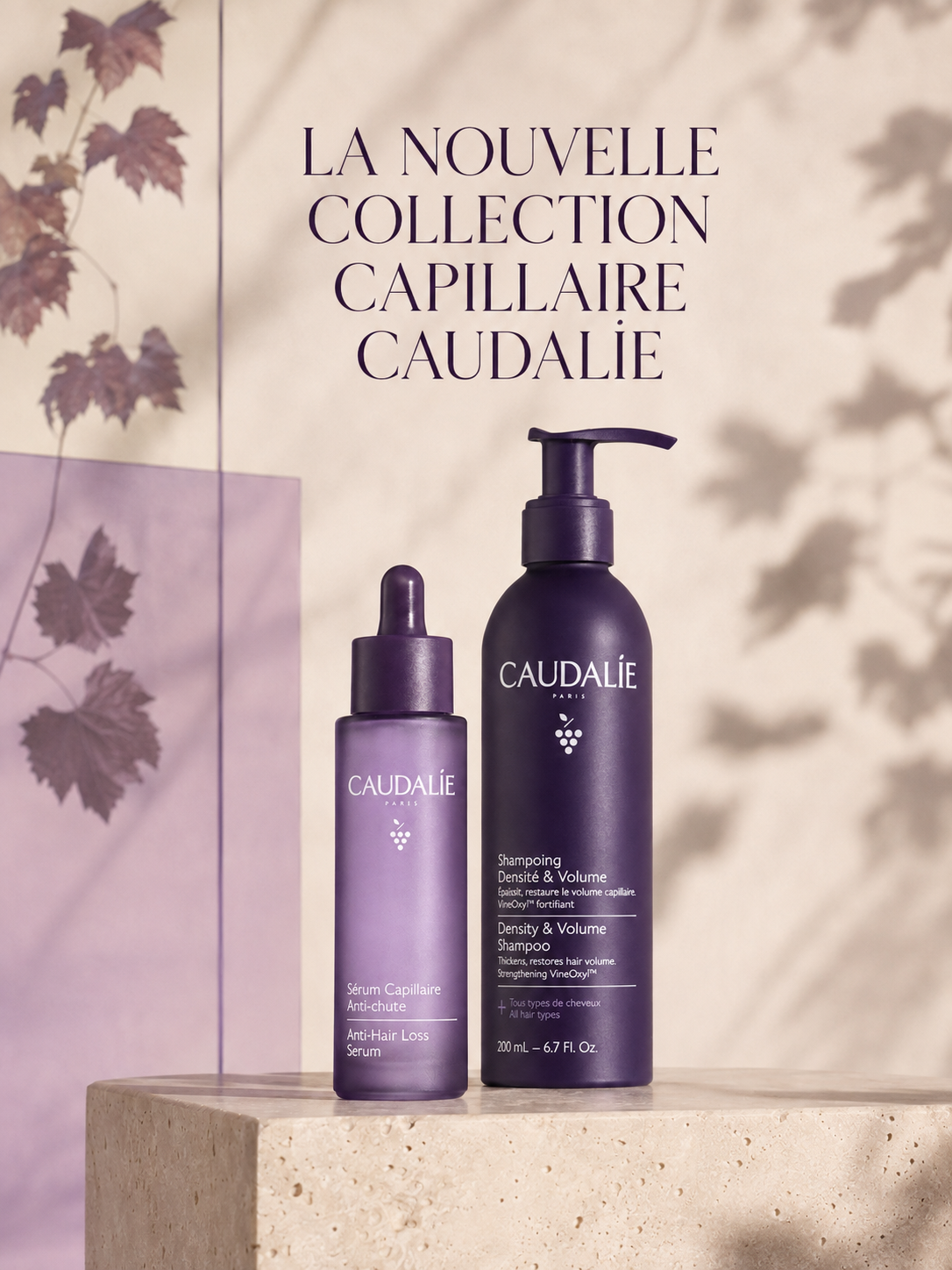 Collection capillaire Caudalie shampooing et sérum