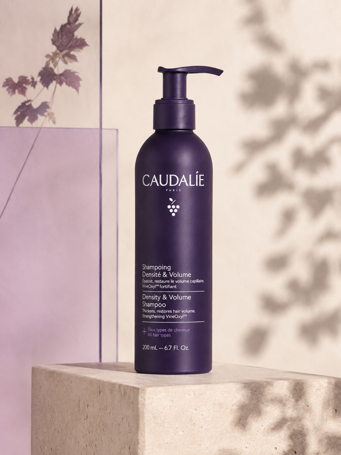Flacon shampoing Caudalie Densité & Volume violet